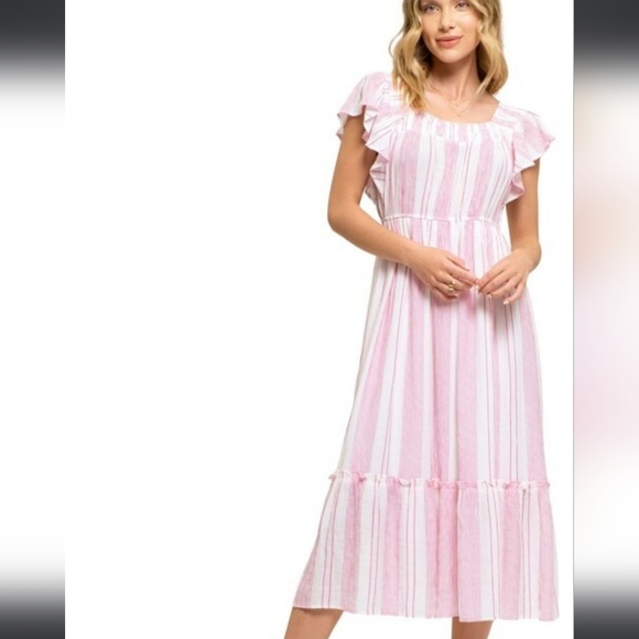 AUGUST SKY Mixed Media Long Sleeve Maxi Dress